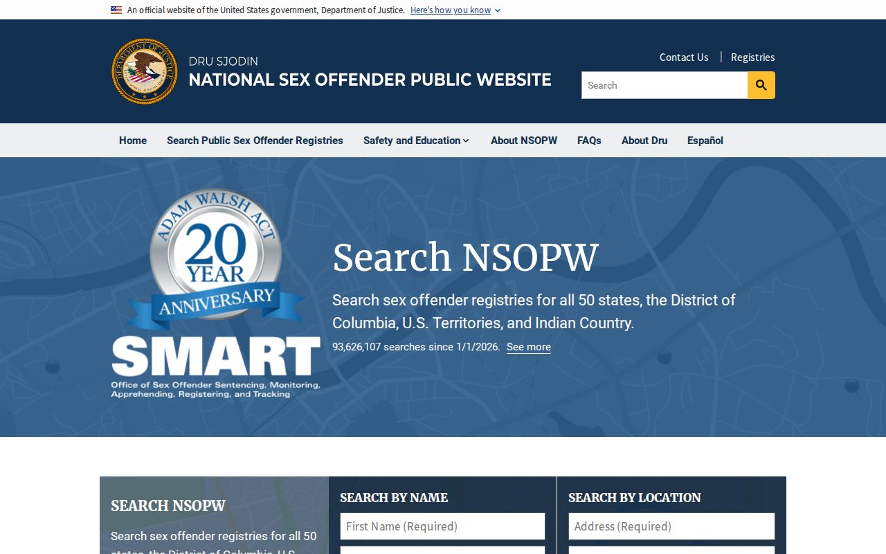 Carroll County sex offender search supplement through the DOJ national registry