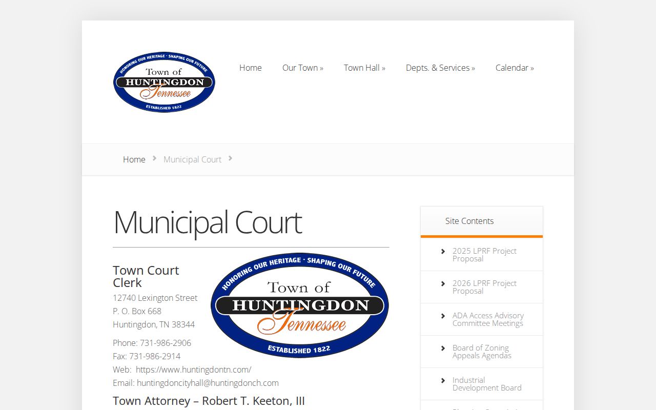 Huntingdon criminal records municipal court source