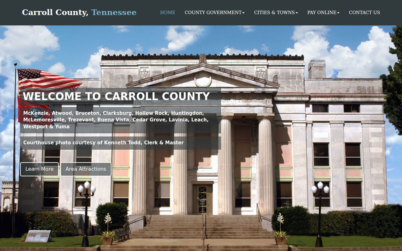 Carroll County courthouse criminal record office in Huntingdon Tennessee